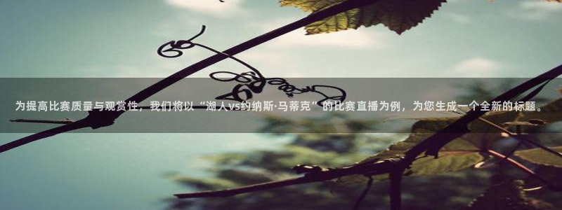 51视频在线直播nba：为提高比赛质量与观赏性，我们将以“湖人vs约纳斯·马蒂克”的比赛直播为例，为您生成一个全新的标题。
